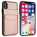 LakiBeibi for iPhone Xs Max Case, Premium Leather Anti-Scratch iPhone Xs Max Wallet Case with Credit Card Slots Folio Flip Shockproof Protective Cover for iPhone Xs Max 6.5 Inch (2018) - Rose Gold