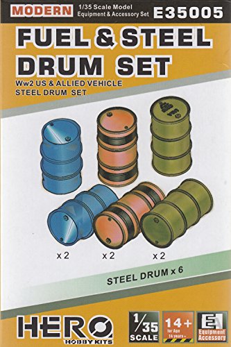 HHKE35005 1:35 Hero Hobby Kits Accessories - Modern Fuel & Steel Drum Set [MODEL KIT ACCESSORY]