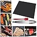Grill Mat,Nuoe Set of 5 Non-stick BBQ Grill Mat With Stainless Steel Silicone Kitchen Tongs and Silicone Brush, FDA-Approved, PFOA Free-15.75x13 inch