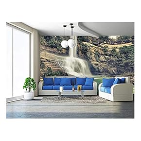 Beautiful Waterfall Vintage Style. Bohol. Philippines - Removable Wall Mural | Self-Adhesive Large Wallpaper - 66x96 inches