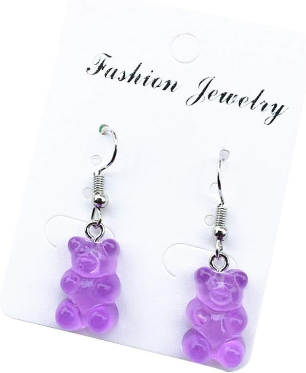 EAPTS 1 Pair Creative Cute Mini Gummy Bear Earrings Minimalism Cartoon Design Female Ear Hooks Danglers Jewelry Gift