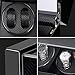 CRITIRON Luxury Automatic Watch Winder with 2 Leather Storage (Wood Shell + Leather Pillow + Piano Paint + Tempered Glass) (2+2)