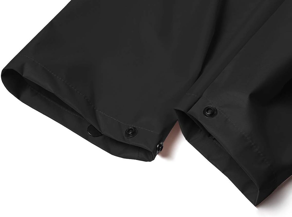 Mens Long Hooded Safety Rain Jacket Waterproof Emergency Raincoat Poncho: Clothing