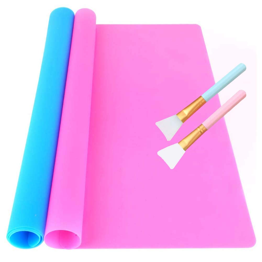 Jatidne 2 Pack Silicone Mat for Resin Epoxy Large Silicone Sheet for Craft Clay Jewellery Multi-Purpose Protective Mat 40cm*30cm Size