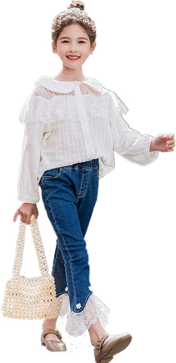 Amazon 子供服 女の子 シャツ長袖ブラウス レース襟 卒園式 入学式 卒業式 シャツ ブラウス 通販