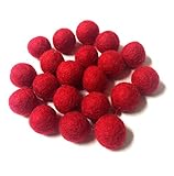 Yarn Place Felt Wool Felted 100 Balls 1 Color Pack Size: 10 mm (Red 01)