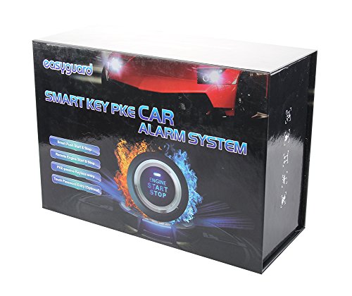 EASYGUARD EC002-NI smart key car alarm system remote engine start push button start touch password entry universal version Hopping Code FSK technology
