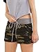 SweatyRocks Workout Yoga Shorts Pants Hot Shorts for Women Camouflage Olive Green Large
