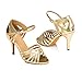 Misu Women's Peep toe Sandals Latin Salsa Tango Practice Ballroom Dance Shoes with 3.3