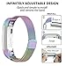 POY For Fitbit Alta Bands/For Fitbit Alta HR Bands, Stainless Steel Milanese Loop Metal Replacement Bracelet Strap with Unique Magnet Lock for Fitbit Alta/Fitbit Alta HR, Large Colorful