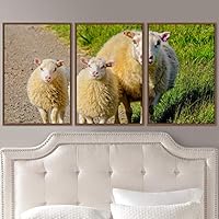 3 Piece Framed Canvas Wall Art Fun Animals Canvas Prints Home Artwork Decoration for Living Room,Bedroom - 16