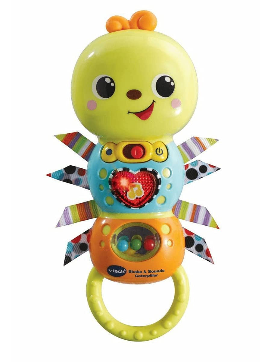 VTech Baby Shake & Sounds Caterpillar, Baby Interactive Toy for Sensory Play, Baby Musical Toy with Sounds, Songs and Phrases, for Babies Aged 3 to 18 Months, English Version