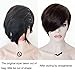 HOTKIS Human Hair Short Black Wig With Bangs Short Human Hair Wigs For Women Short Black Straight Wigs (Long Bangs-1b#)