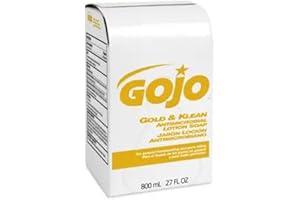 GOJO GOJ 9127-12 Gold and Klean Antimicrobial Lotion Soap for Bag-in-Box Dispenser, 800 ml Volume (Pack of 12)