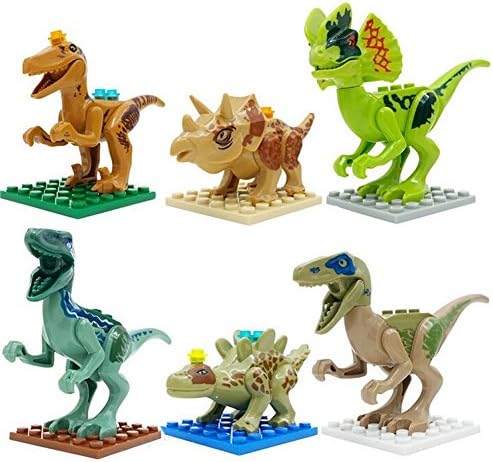 ArRord Jurassic World Dinosaur Toy 6PCS Set Building Blocks Cartoon Movie Jurrassic Park 4 Dinosaur Bricks Toy
