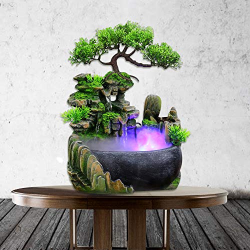 Indoor Relaxation Desktop Fountain Waterfall, Zen Meditation Indoor