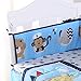 Wowelife Animal Baby Crib Sets Blue 7 Piece Monkey Elephant Lion and Giraffe Crib Bedding Sets Cotton(Sea Journey-7 Piece)