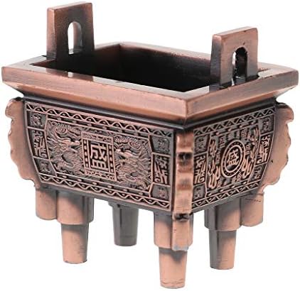 Cuawan Chinese Square Tripod Incense Burner Cone Coil Stick Holder Ash Catcher Vintage
