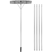 GYMAX Extendable Aluminum Snow Roof Rake, 4.8-20FT Sectional Roof Rake for Snow Removal with Built-in Wheels, Anti-Slip Handl