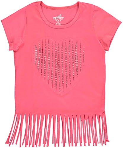 Pink Velvet Big Girls' "Hidden Heart" T-Shirt - coral, 10-12
