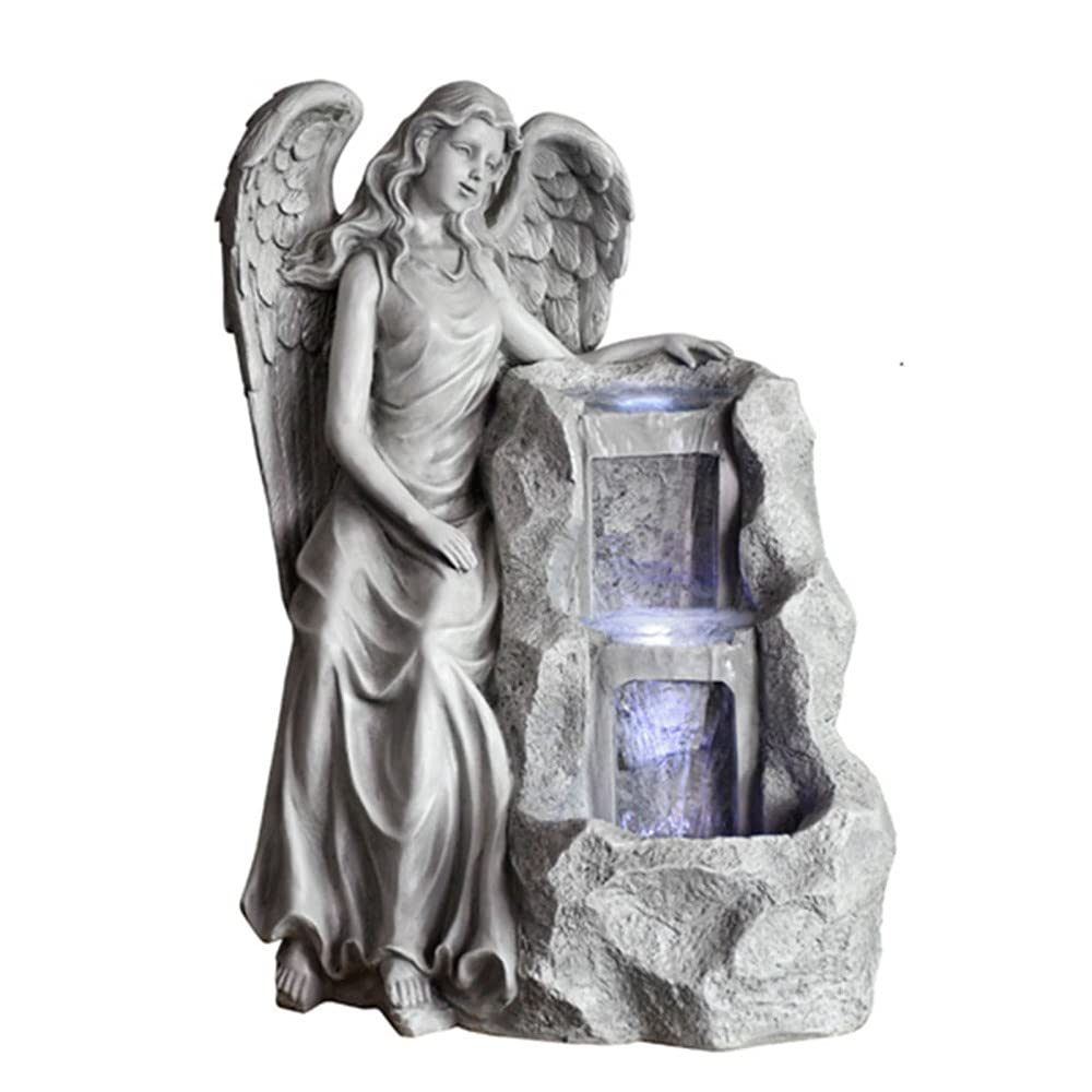 Buy LONGL Tabletop Water Fountain With LED Lights3 Step Angel Statue