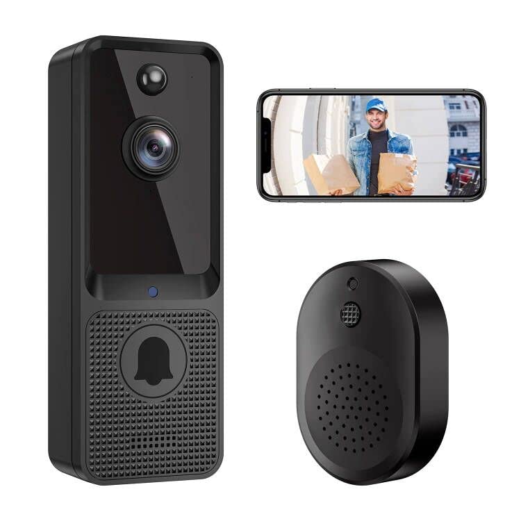 EKEN Smart Video Doorbell Camera Wireless with Chime Ringer, Smart AI Human Detection, 2.4G WiFi, 2-Way Audio, HD Live Image, Night Vision, Cloud Storage, Battery Powered, Indoor/Outdoor Surveillance