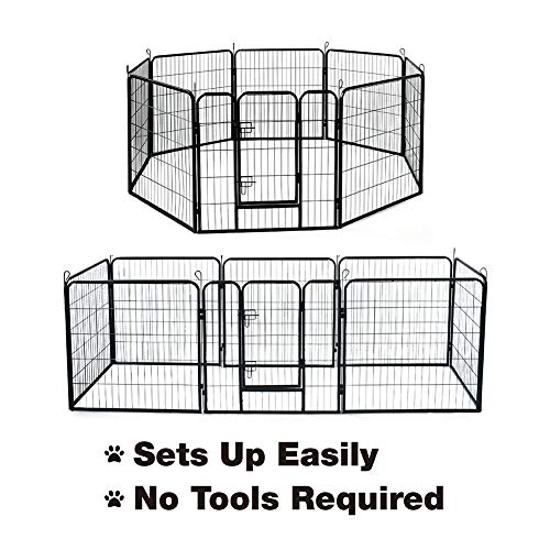 Allmax Metal Pet Fence, Black - Thumbnail 4
