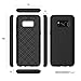 LUVVITT Sleek Armor Galaxy S8 Plus Case with Slim Dual Layer Wallet Design and Card Slot Holder for Samsung Galaxy S8 Plus (2017) Carbon Fiber Design - Black
