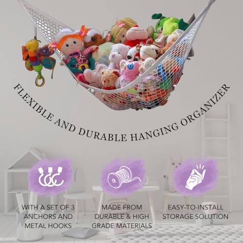 MiniOwls Toy Storage Hammock 2 Stuffed animal Wall Hangin Organizer