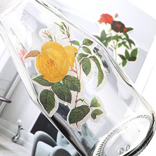 Molshine Flower Stickers Pack(279Pcs) Various Special Shaped Retro Sticker Decals for Personalize Laptops, Skateboards, Luggage, Cars, Bumpers, Bikes, Bicycles, Books