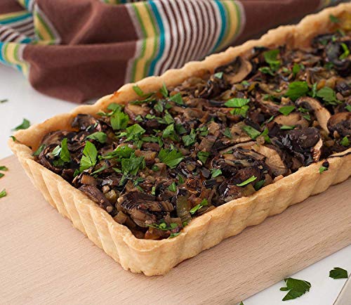 14.4" x 5.9" Non-Stick Rectangle Tart Quiche Pie Pan with Removable Loose Bottom - Pack of 2, Gold