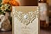 PONATIA 25PCS Laser Cut Invitations Cards Luxury Diamond Gloss Design Wedding Bridal Shower Invitation Baby Shower Engagement Birthday Invitation Graduation (Dark Gold)