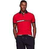 Tommy Hilfiger Men's Short Sleeve Cotton Pique Flag Graphic Polo Shirt in Custom Fit