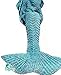 Hughapy Knitted Mermaid Tail Blanket for Adults Teens, Crochet Snuggle Mermaid,All Seasons Seatail Sleeping Blanket (71