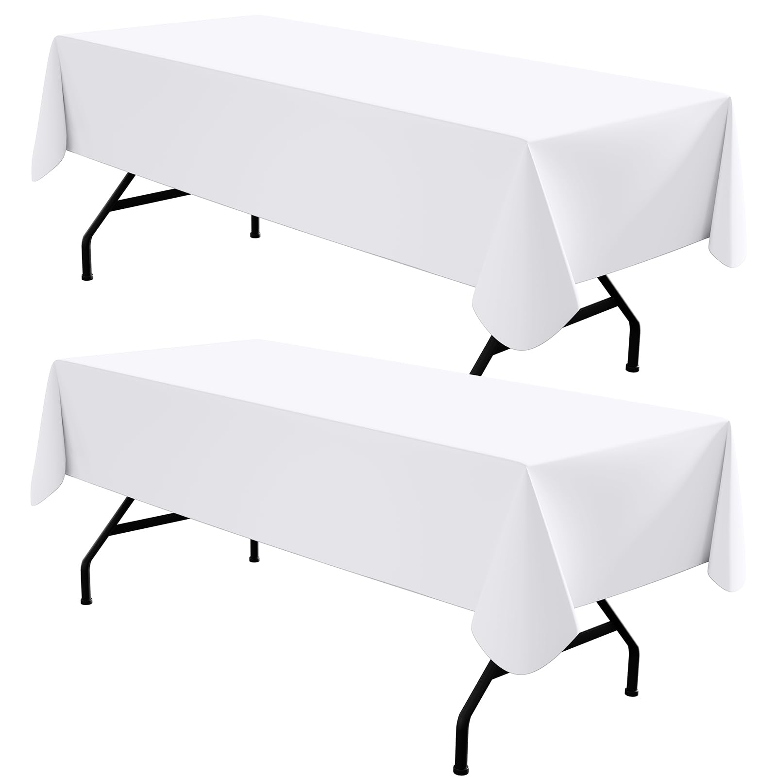 Photo 1 of ***MISSING PARTS***
**MISSING ONE** homing 2 Pack Rectangle Vinyl Tablecloth, Waterproof Spillproof Plastic Flannel Backed Table Cloth, Wipe Clean Table Cover for Dining, Buffet Parties and Camping (White, 60" x 84")
