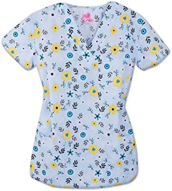 Ladies 3 Pocket V-Neck Top, Summer Fun, 9904-1342 SUMMER FUN L