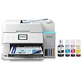 Epson EcoTank ET-4958 Wireless All-in-One Color Supertank Printer, Refillable Tanks, 2.4" Color Touchscreen, Auto Document Feeder, Auto Duplex Print/Copy/Scan, 250-Sheet Paper Tray – White
