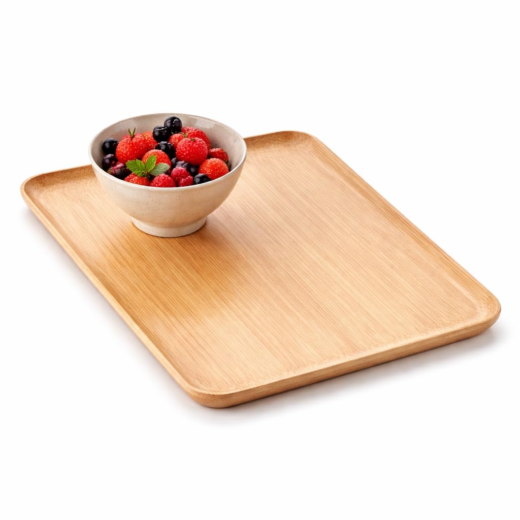 A'Domo Point-Virgule Rectangular Serving Tray Color Or Wood 39X27Cm