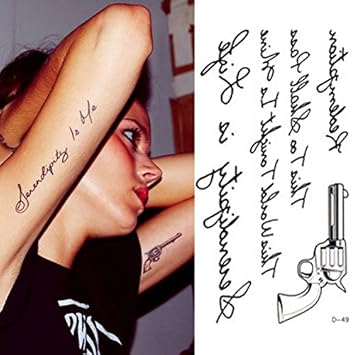 Amazon Petabu Tm 熱い販売の一時的な入れ墨のステッカー一時的なボディーアートスーパーモデルステンシル防水手紙ガンタトゥー柄hg 0622デザイン スポーツ アウトドア