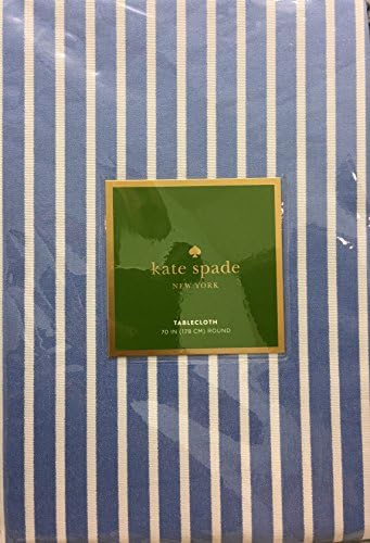 Kate Spade New York Harbour Drive Tablecloth 70" Round Cornflower Blue with White Stripes