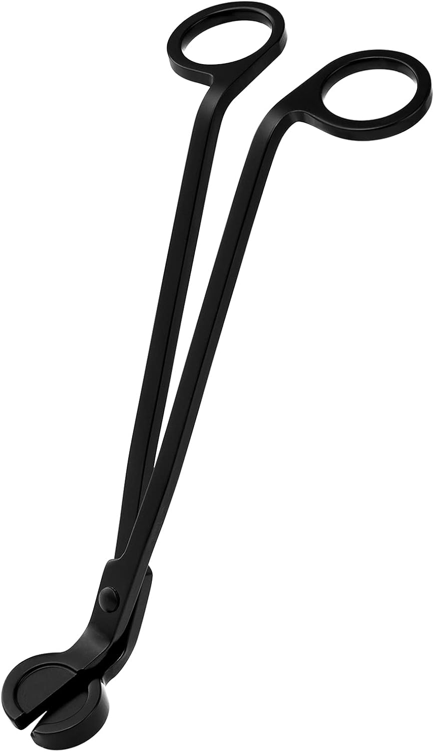 UMOKOON Sturdy Candle Wick Trimmer - Premium Stainless Steel Wick Cutter for Candles - Polished Candle Scissors (Matte Black)