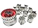 JOKUMO 11 Piece Round Linzer Cookie Cutter Set – High Grade 430 Stainless Steel - with Storage Tin