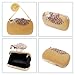 BMC Womens Elegant Rhinestone Peacock Clasp Velvet Cocktail Evening Handbag-TAN