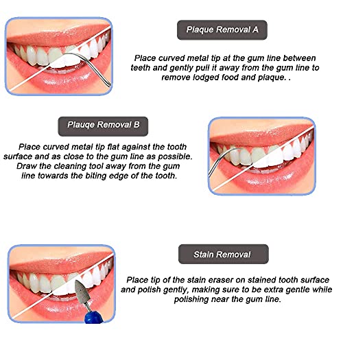 Portable Teeth Stain Remover, Travel Plaque and Tartar Remover — Mini Stain Eraser Dental Tooth Pick Interdental Pick Oral Hygiene Tooth Kit for Travel & Home Use