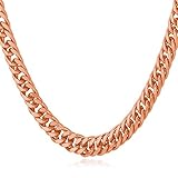 U7 Fashion Jewelry Rose Gold Plated Franco Chain 22 Inch Necklace