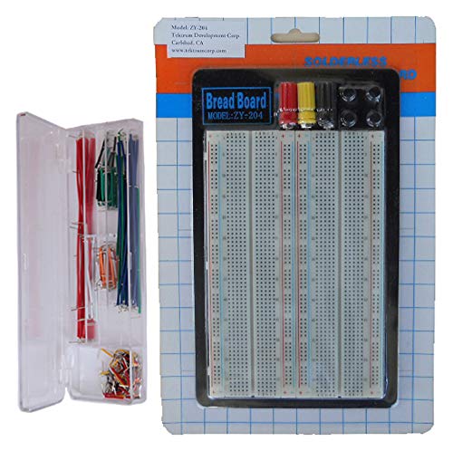 Tektrum Externally Powered Solderless 1660 Tie-Points Experiment Plug-in Breadboard with Aluminum Back Plate+ Pre-Formed Solid Jumper Wires for Proto Circuit/Arduino- Build Circuit Without Soldering - Thumbnail 6