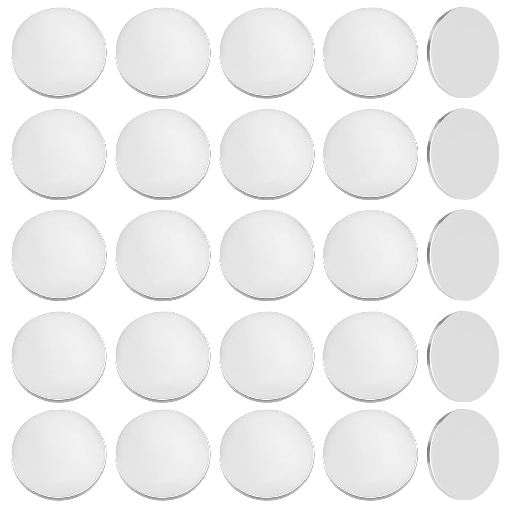 Beebeecraft 1 Box 26Pcs 304 Stainless Steel Disc Flat Circular Tags Round Metal Stamping Blanks for Jewelry Making Strike Engraving Diy Crafts Earring Bracelet Necklace Pendants Charms 25mm