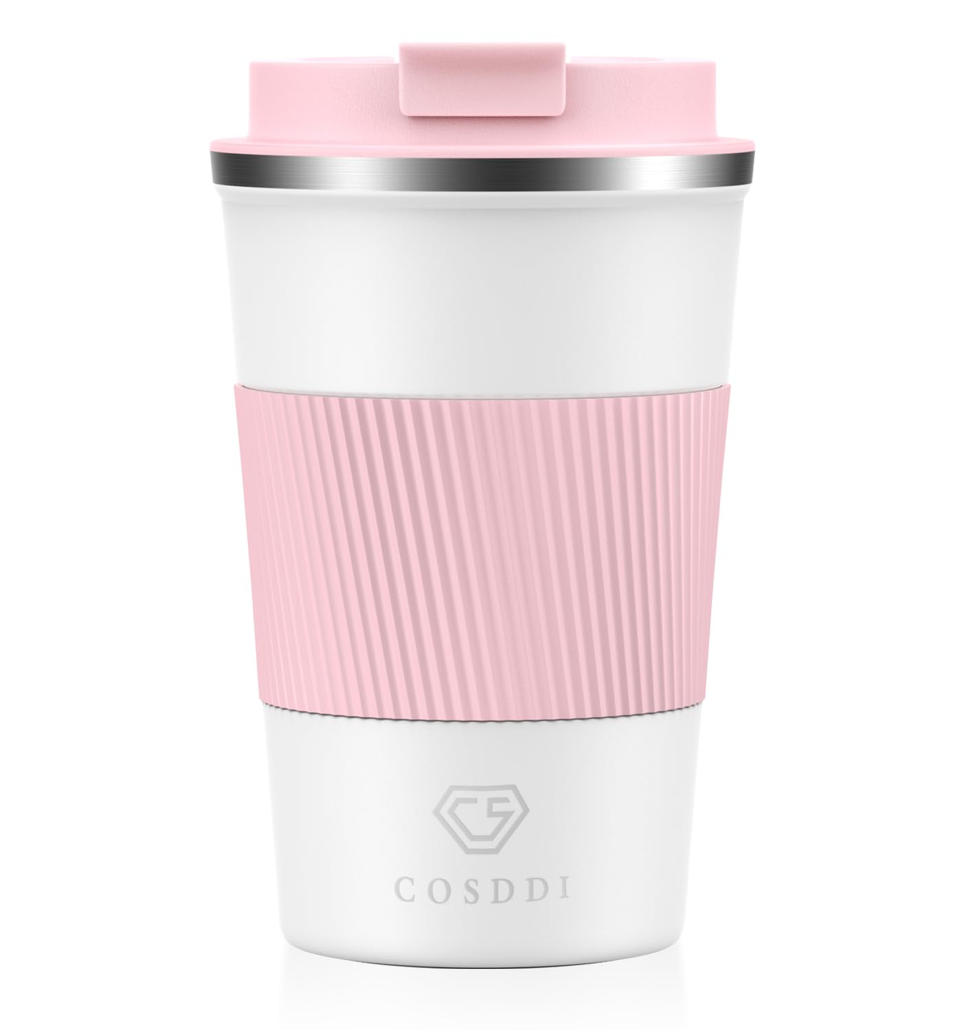 CS COSDDI Travel Mugs, Insulated Coffee Cup with Leakproof Lid - Reusable Coffee Cups Travel - Car Coffee Cup - Stainless Steel Coffee Mug for Hot and Cold Water and Tea, 380ml — image 1
