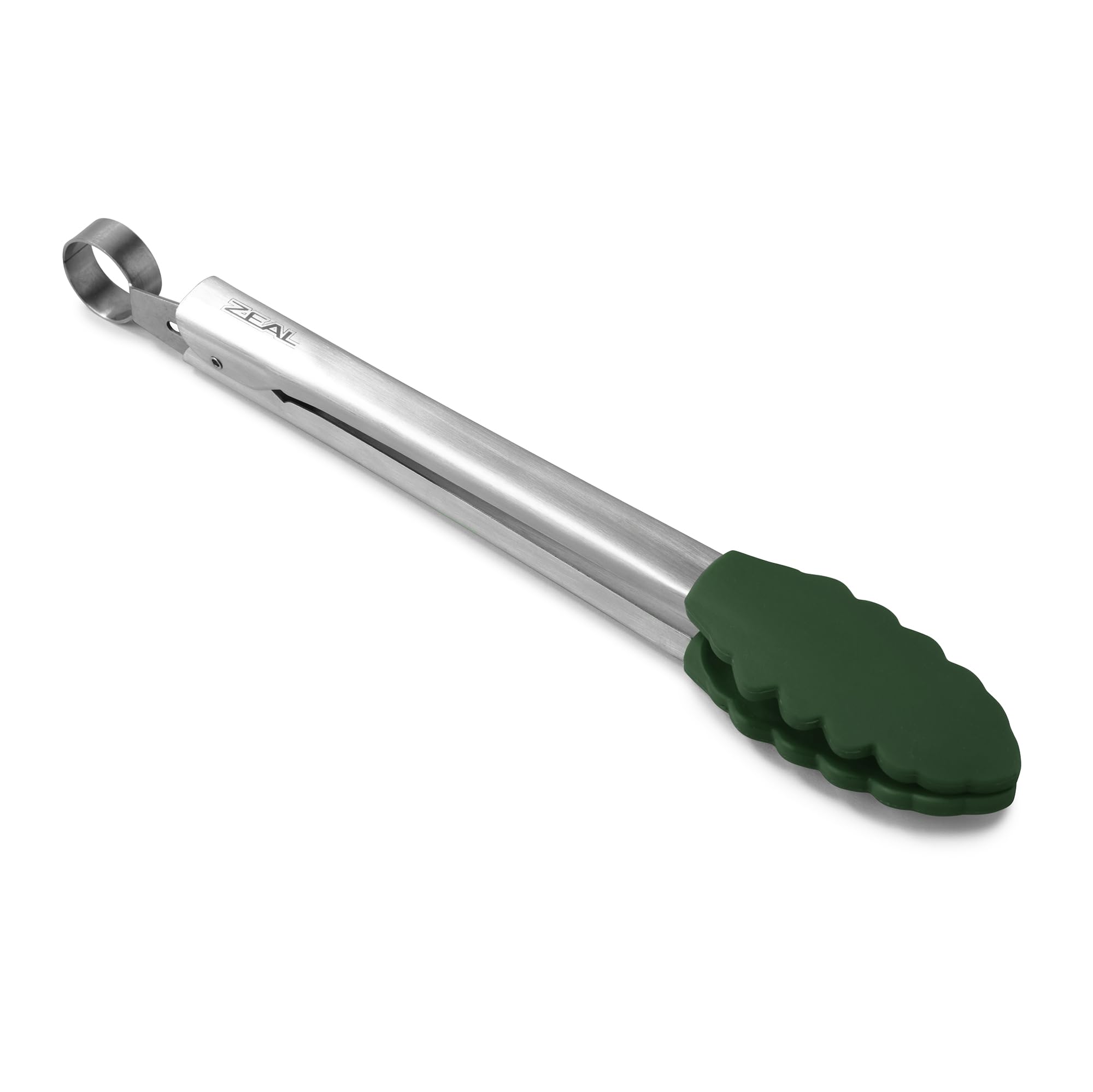 Zeal Silicone Non-Stick Kitchen Cooking Tongs with Stainless Steel Handle – for Cooking, Grilling, BBQ, Serving, and More 26cm - Heat-Resistant, BPA-Free, Forest Green — image 1