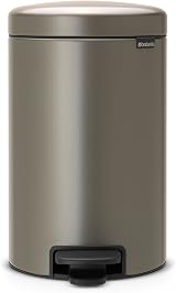 Brabantia NewIcon 12L Pedal Bin Platinum Soft-Closure Removable Inner Bucket